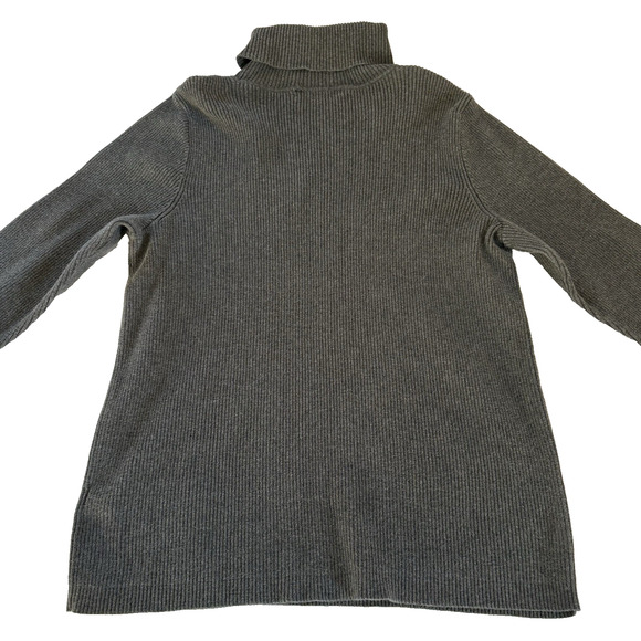 Women’s Lauren Ralph Lauren Gray Ribbed Turtleneck Sweater 100% Cotton Size 1X - Picture 7 of 12